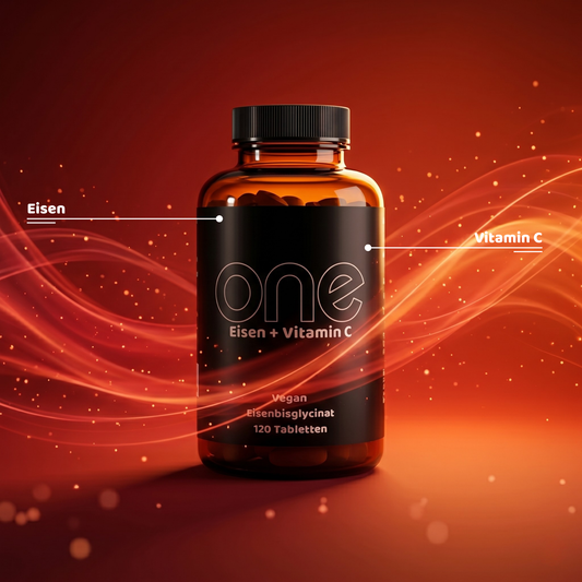 ONE Eisen + Vitamin C – Hochdosiert & Magenschonend – 120 Tabletten (4Monate)