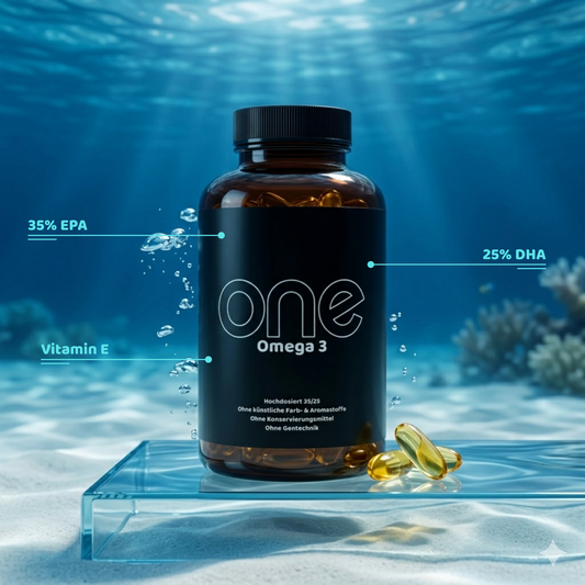 ONE Omega 3 – 1000mg Hochdosiert 35% EPA / 25% DHA – 120 Kapseln