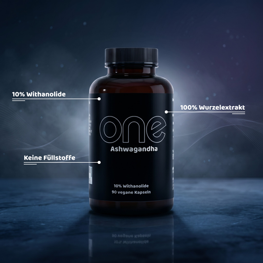ONE Ashwagandha Extrakt 10%Withanolide – 300mg Hochdosiert – 90 Kapseln